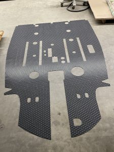 Helicopter flooring cut on Waterjet by Paramount Gasket